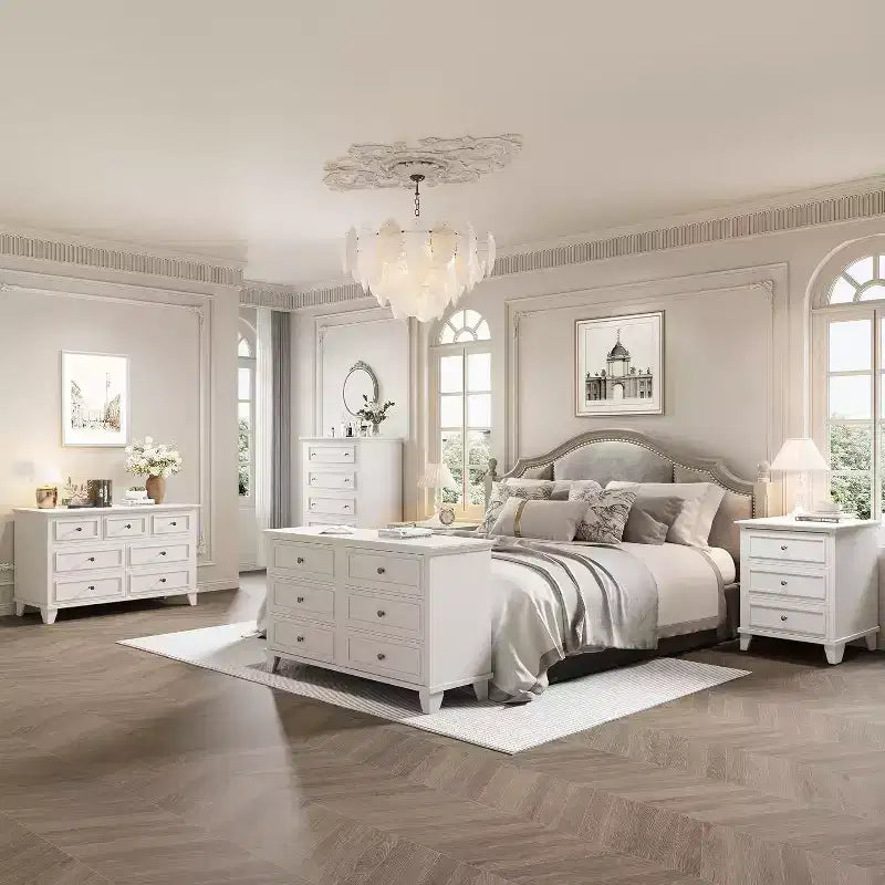 Commode moderne à 3 tiroirs, meuble de rangement en bois avec élégantes poignées métalliques, commode compacte pour chambre à coucher, salon, entrée, couloir