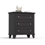 Commode moderne à 3 tiroirs, meuble de rangement en bois avec élégantes poignées métalliques, commode compacte pour chambre à coucher, salon, entrée, couloir