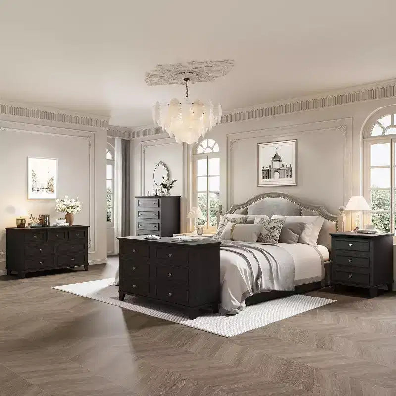 Commode moderne à 3 tiroirs, meuble de rangement en bois avec élégantes poignées métalliques, commode compacte pour chambre à coucher, salon, entrée, couloir