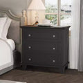 Modern 3 Drawer Dresser, Wood Storage Cabinet with Elegant Metal Handles, Compact Chest of Drawers for Bedroom, Living Room, Entryway, Hallway