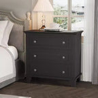 Modern 3 Drawer Dresser, Wood Storage Cabinet with Elegant Metal Handles, Compact Chest of Drawers for Bedroom, Living Room, Entryway, Hallway