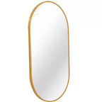 Miroir ovale mural encadré en alliage d'aluminium noir de 20 x 33 pouces pour meuble-lavabo de salle de bain