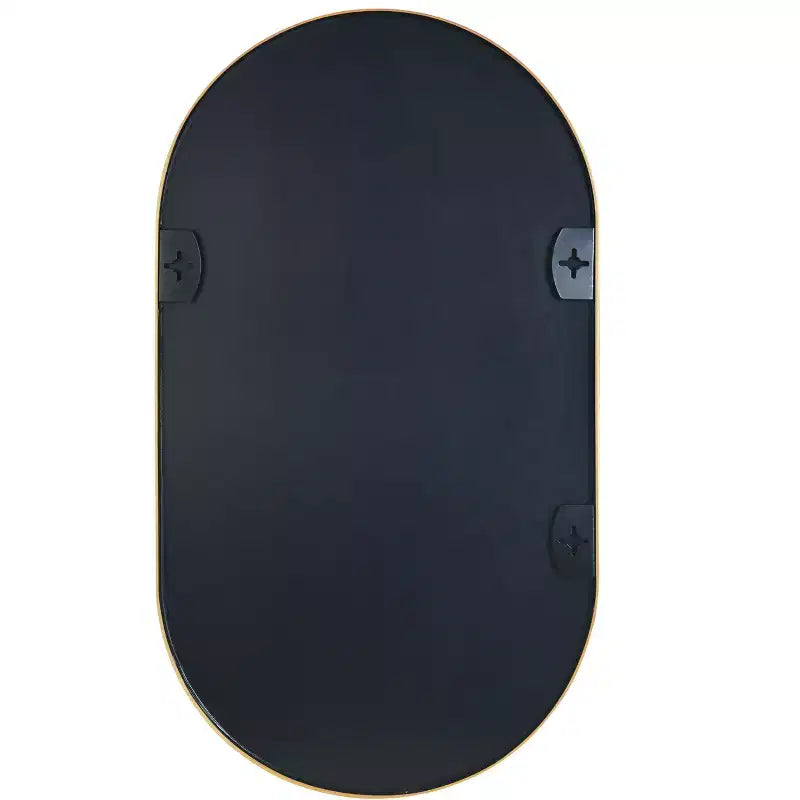 Miroir ovale mural encadré en alliage d'aluminium noir de 20 x 33 pouces pour meuble-lavabo de salle de bain
