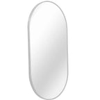 Miroir ovale mural encadré en alliage d'aluminium noir de 20 x 33 pouces pour meuble-lavabo de salle de bain