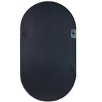 Miroir ovale mural encadré en alliage d'aluminium noir de 20 x 33 pouces pour meuble-lavabo de salle de bain