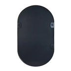 Miroir ovale mural encadré en alliage d'aluminium noir de 20 x 33 pouces pour meuble-lavabo de salle de bain