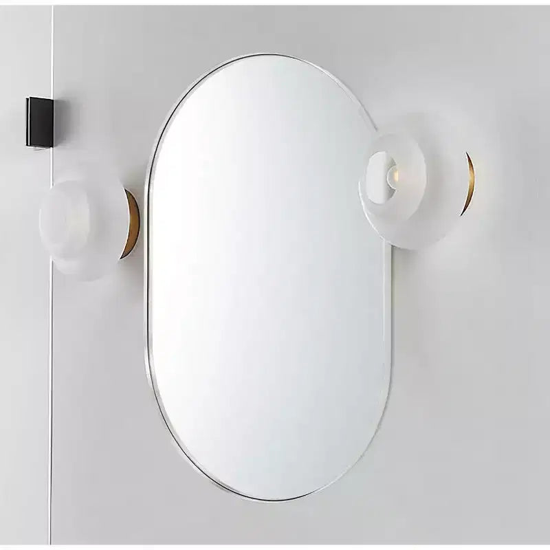 Miroir ovale mural encadré en alliage d'aluminium noir de 20 x 33 pouces pour meuble-lavabo de salle de bain