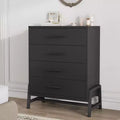 Acekool 4 Drawer Dresser Black, Modern Tall Storage Organizer, 29.5x15.5x38.6 Chest for Bedroom Living Room