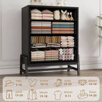 Commode Acekool à 4 tiroirs noire, organisateur de rangement haut moderne, 75x39x98 cm pour chambre à coucher ou salon