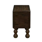 Table d'appoint rectangulaire vintage Okak avec tiroir, table d'appoint avec pieds et surface en bois, table d'appoint étroite pour petits espaces, salon
