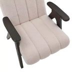 Fauteuil d'appoint moderne Homy Casa avec tissu bouclé touffeté et cadre en bois, beige