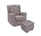 Delta Children Emma Pouf ottoman à losanges touffetés, Gris français