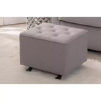 Delta Children Emma Pouf ottoman à losanges touffetés, Gris français