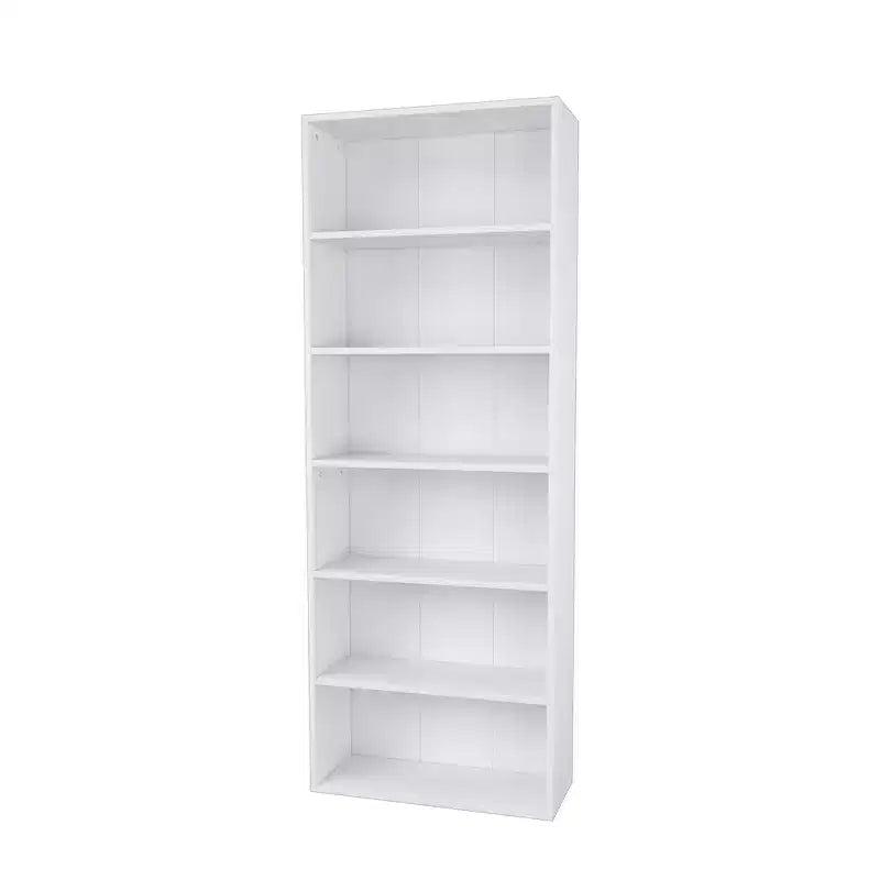 Homez Étagère bibliothèque 6 tablettes de 63,23 po de haut en bois avec tablettes réglables
