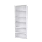 Homez Étagère bibliothèque 6 tablettes de 63,23 po de haut en bois avec tablettes réglables