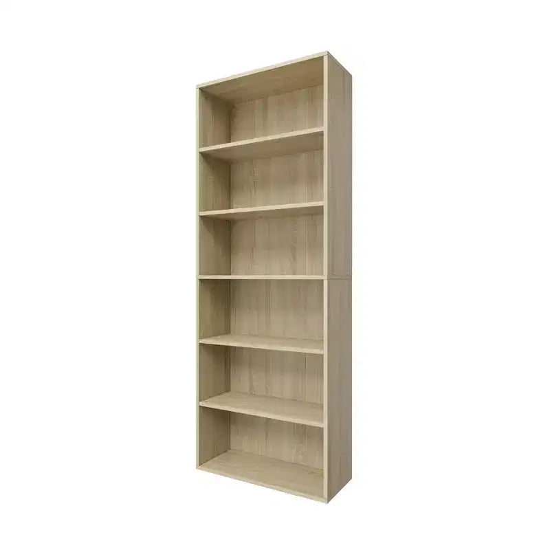 Homez Étagère bibliothèque 6 tablettes de 63,23 po de haut en bois avec tablettes réglables