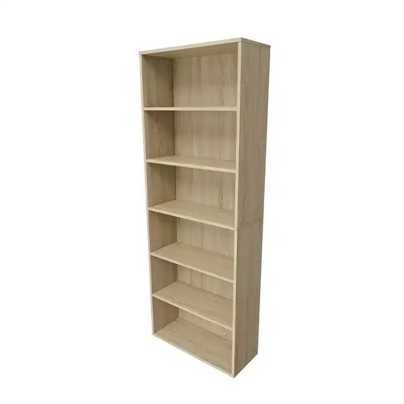 Homez Étagère bibliothèque 6 tablettes de 63,23 po de haut en bois avec tablettes réglables