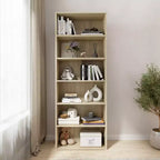 Homez Étagère bibliothèque 6 tablettes de 63,23 po de haut en bois avec tablettes réglables