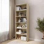 Homez Étagère bibliothèque 6 tablettes de 63,23 po de haut en bois avec tablettes réglables
