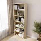 Homez Étagère bibliothèque 6 tablettes de 63,23 po de haut en bois avec tablettes réglables