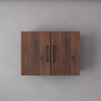 Meuble haut de cuisine Homez de 31,49 po (L) x 11,81 po (P) x 23,62 po (H) en noyer avec étagères réglables