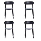HomeRoots Set of Four Black Heavy Duty Plastic Dining Side Chairs