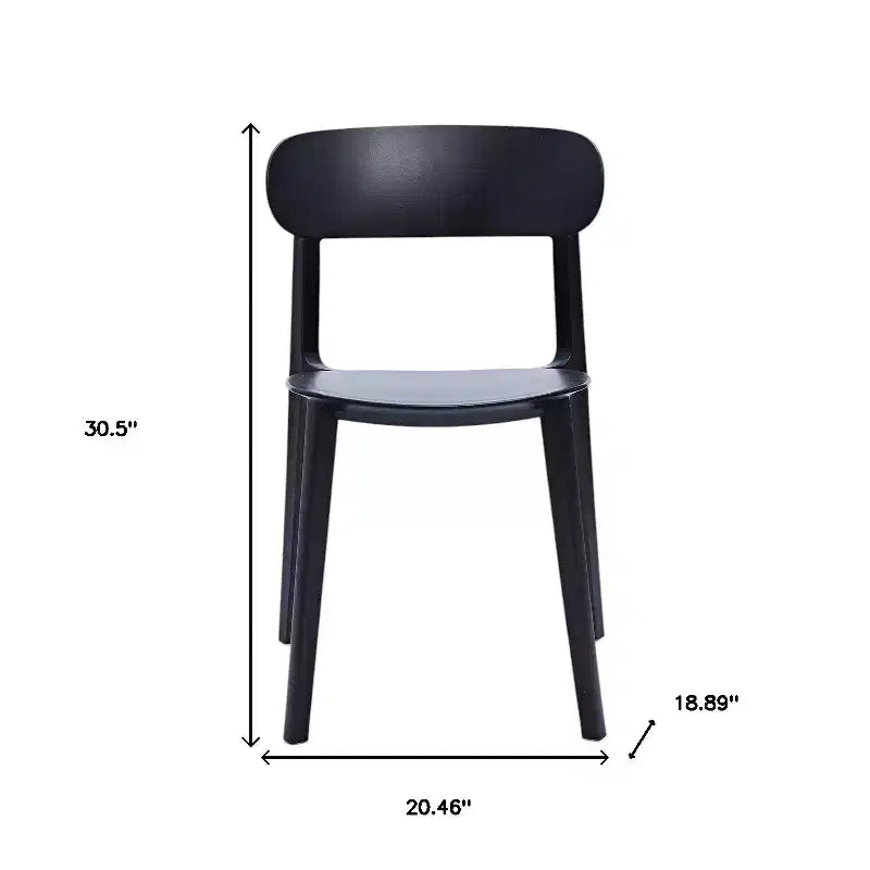 HomeRoots Lot de quatre chaises de salle à manger latérales en plastique noir très résistant
