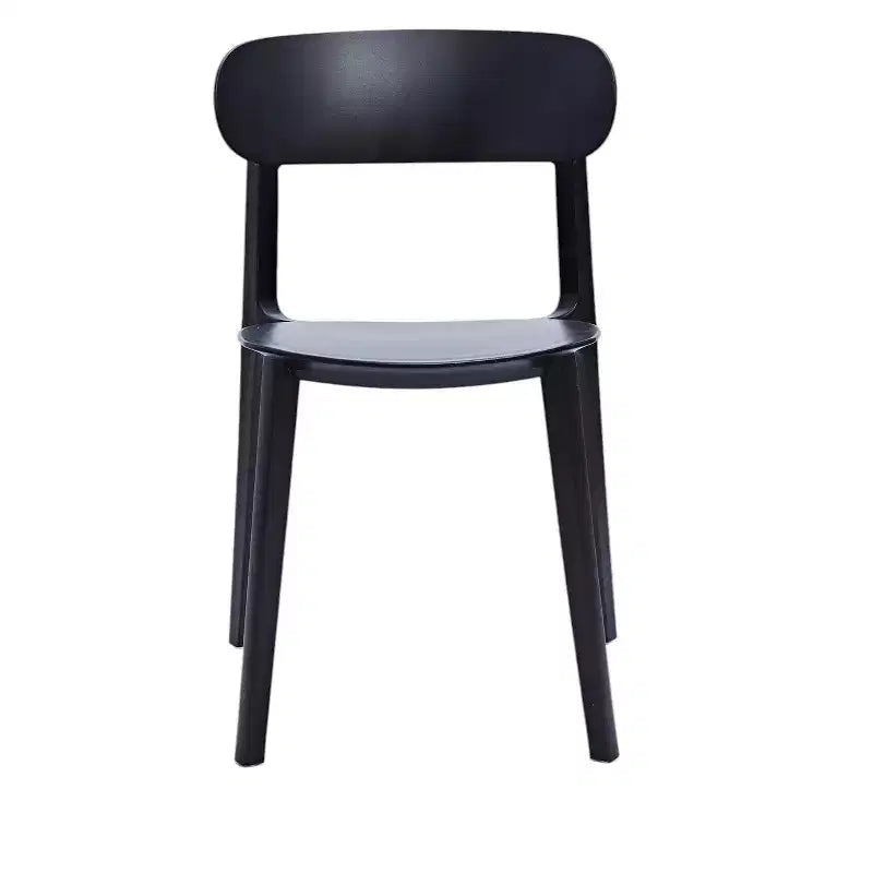 HomeRoots Lot de quatre chaises de salle à manger latérales en plastique noir très résistant