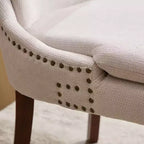 MAYEERTY Chaises de salle à manger modernes - Coussin en chenille double couche, pieds incurvés en bois massif, dossier mi-hauteur, lot de 2