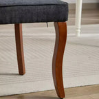 MAYEERTY Chaises de salle à manger modernes - Coussin en chenille double couche, pieds incurvés en bois massif, dossier mi-hauteur, lot de 2