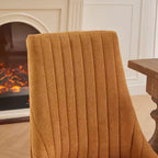MAYEERTY Chaises de salle à manger modernes - Coussin en chenille double couche, pieds incurvés en bois massif, dossier mi-hauteur, lot de 2