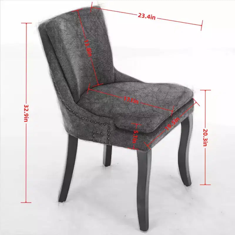MAYEERTY Chaises de salle à manger modernes - Coussin en chenille double couche, pieds incurvés en bois massif, dossier mi-hauteur, lot de 2