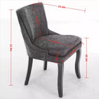 MAYEERTY Chaises de salle à manger modernes - Coussin en chenille double couche, pieds incurvés en bois massif, dossier mi-hauteur, lot de 2