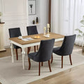 MAYEERTY Chaises de salle à manger modernes - Coussin en chenille double couche, pieds incurvés en bois massif, dossier mi-hauteur, lot de 2