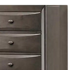 Commode haute Royal Hampton, 5 tiroirs, poignées chromées, gris foncé moderne