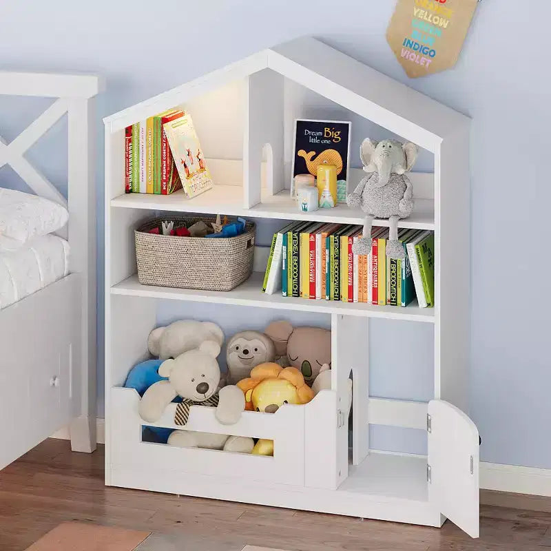 Étagère à Livres pour Enfants avec Lumière, Bibliothèque Maison de Poupée avec Détecteur de Mouvement