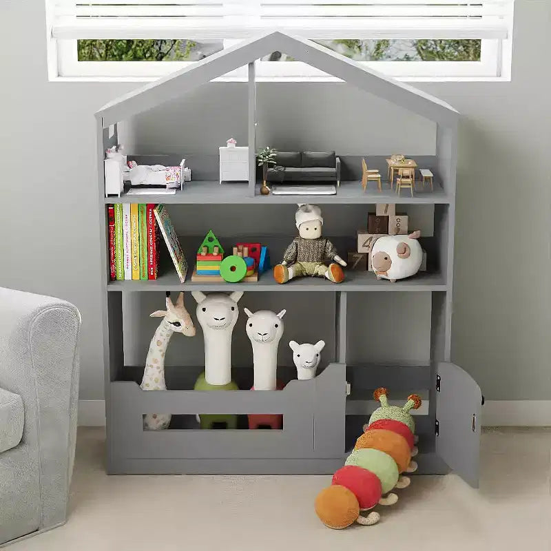 Étagère à Livres pour Enfants avec Lumière, Bibliothèque Maison de Poupée avec Détecteur de Mouvement