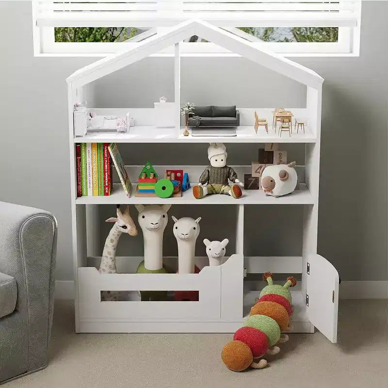 Étagère à Livres pour Enfants avec Lumière, Bibliothèque Maison de Poupée avec Détecteur de Mouvement