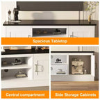 Meuble TV de style ferme avec rangement, console média moderne avec finition grain de bois rustique, convient aux salons et bureaux à domicile.