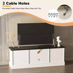 Meuble TV de style ferme avec rangement, console média moderne avec finition grain de bois rustique, convient aux salons et bureaux à domicile.
