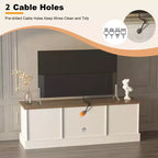 Meuble TV de style ferme avec rangement, console média moderne avec finition grain de bois rustique, convient aux salons et bureaux à domicile.