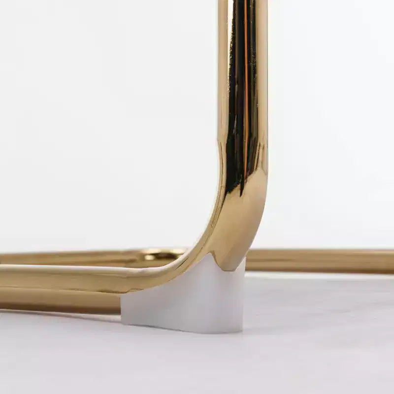 MAYEERTY Chaises de salle à manger modernes - Tissu côtelé, piètement en métal doré, capitonnage cannelé, sans accoudoirs, lot de 2