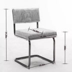 MAYEERTY Chaises de salle à manger modernes - Tissu côtelé, piètement en métal doré, capitonnage cannelé, sans accoudoirs, lot de 2