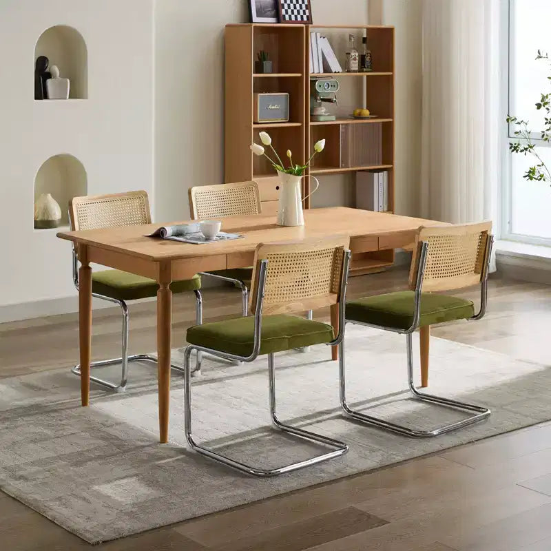 MAYEERTY Chaises de salle à manger modernes - Tissu côtelé, piètement en métal doré, capitonnage cannelé, sans accoudoirs, lot de 2