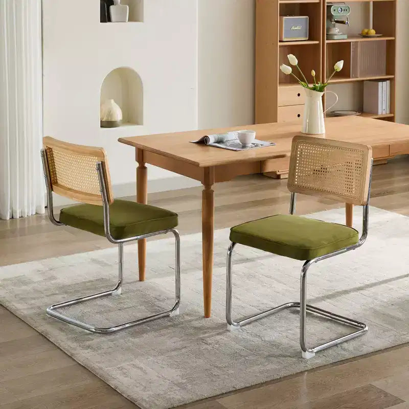 MAYEERTY Chaises de salle à manger modernes - Tissu côtelé, piètement en métal doré, capitonnage cannelé, sans accoudoirs, lot de 2