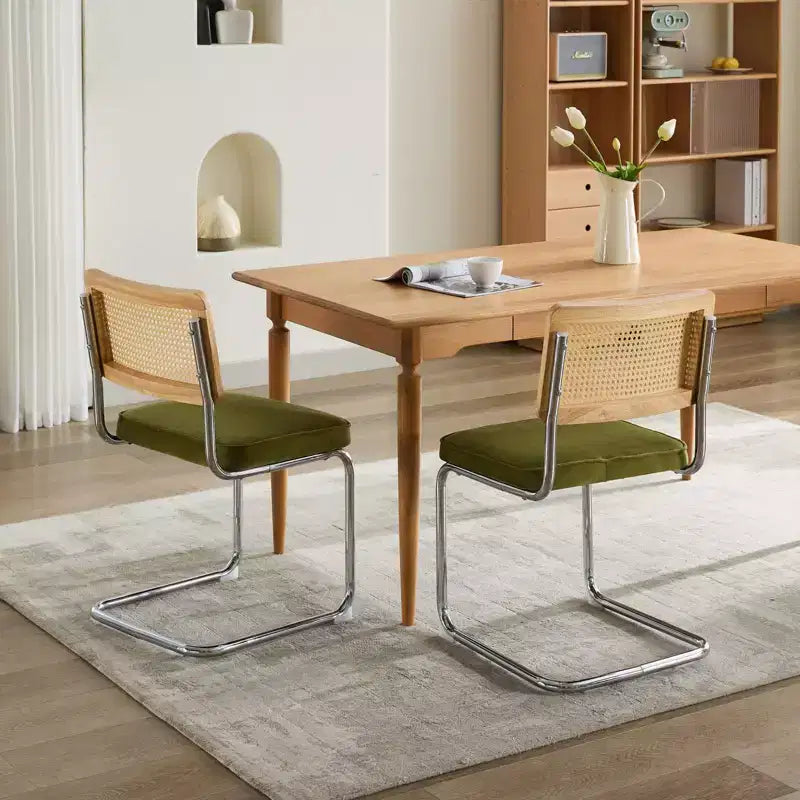 MAYEERTY Chaises de salle à manger modernes - Tissu côtelé, piètement en métal doré, capitonnage cannelé, sans accoudoirs, lot de 2
