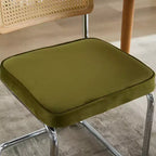 MAYEERTY Chaises de salle à manger modernes - Tissu côtelé, piètement en métal doré, capitonnage cannelé, sans accoudoirs, lot de 2