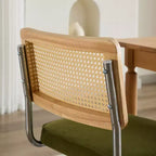 MAYEERTY Chaises de salle à manger modernes - Tissu côtelé, piètement en métal doré, capitonnage cannelé, sans accoudoirs, lot de 2