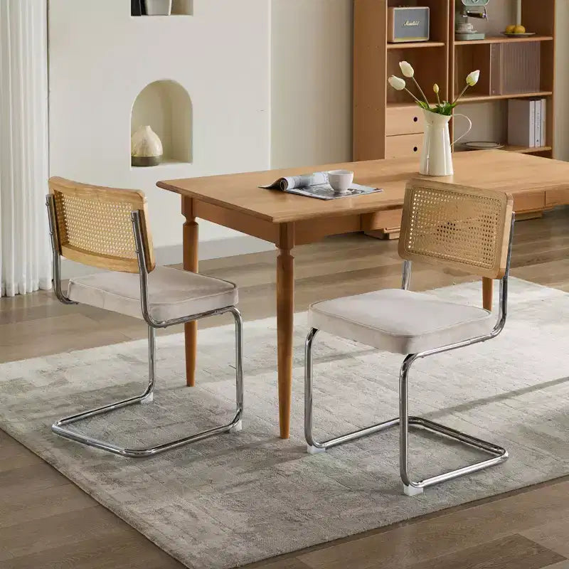MAYEERTY Chaises de salle à manger modernes - Tissu côtelé, piètement en métal doré, capitonnage cannelé, sans accoudoirs, lot de 2
