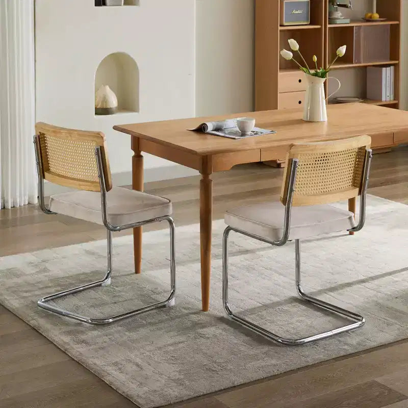 MAYEERTY Chaises de salle à manger modernes - Tissu côtelé, piètement en métal doré, capitonnage cannelé, sans accoudoirs, lot de 2